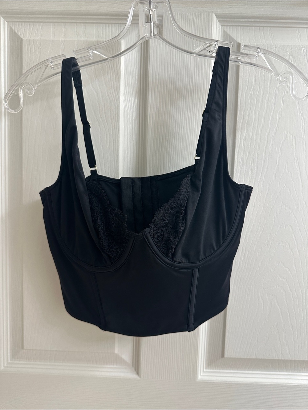 Abercrombie & Fitch Black Lace-Trim Longline Bralette